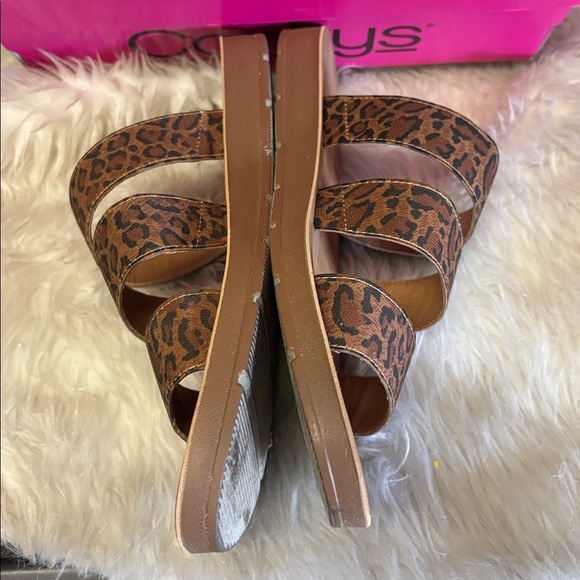 Corkys Leopard Sandals‎ Slides Slip On Summer Shoes Daphne Women’s Size 9 - Picture 4 of 7